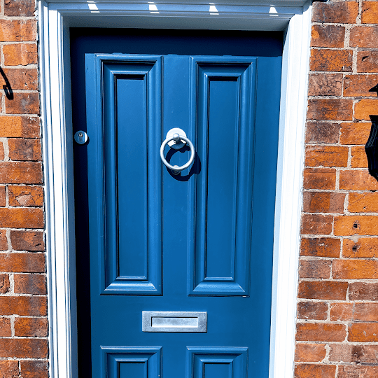 front door with new replaced lock