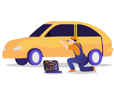car locksmith gaining entry to car
