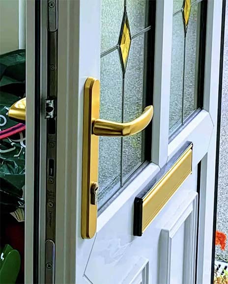 a lock on a uPVC front door